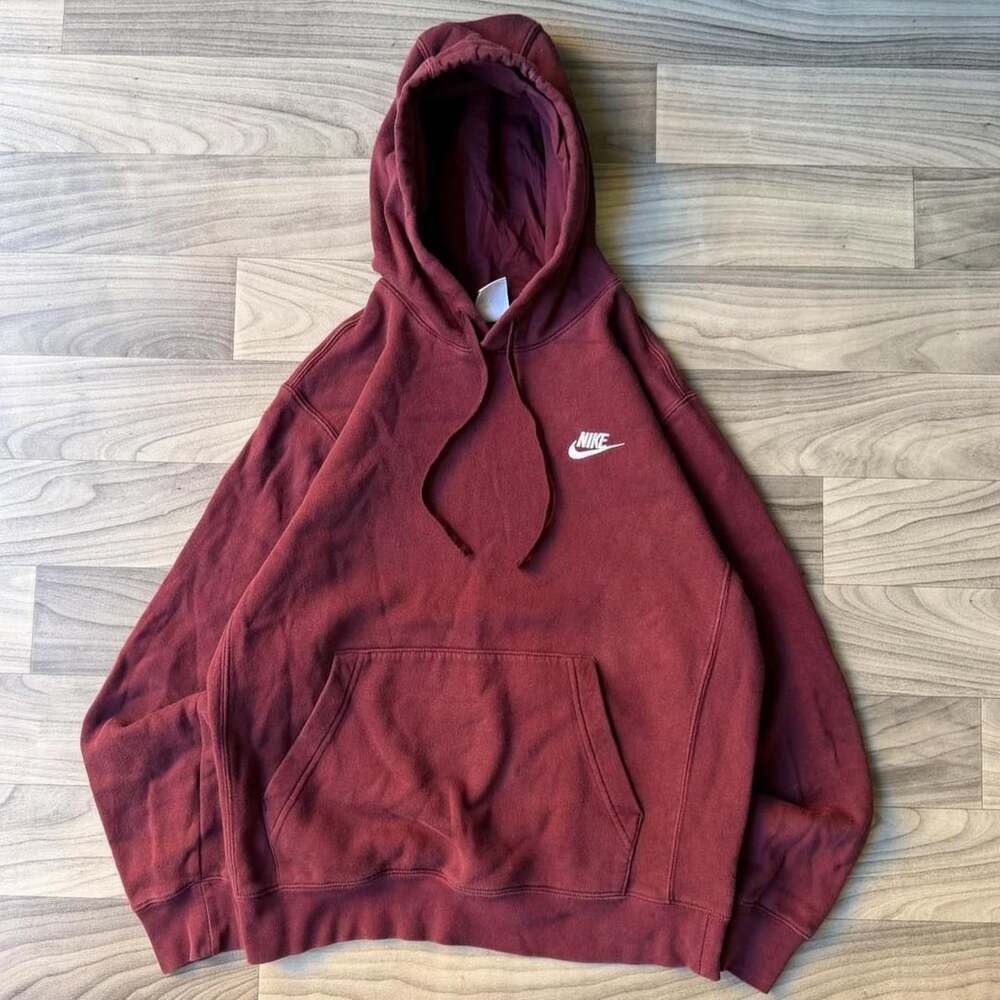 Nike Y2K Hoodie Size S Burgundy Pullover Sweatshirt